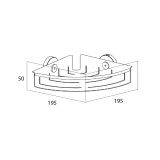 BOSTON corner shower basket,5x19,5x19,5c,black