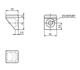 Glass shelf support, nickel-plated