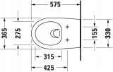 DURAVIT WC ARCHITEC Rimless with SC seat, wall-mounted, 45726900A1