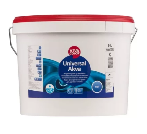 Vivacolor UNIVERSAL AKVA A 9L Matēta ūdens bāzes krāsa