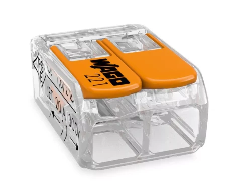 Universālās savienojuma klemmes WAGO 2 -vadu 32A/450V 0.2-4mm2 100gab. 221-412