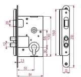 KA Slēdzene iekaļ. 404Z-35801/C Rita ZV4 cink.hr.rokt+uzlik