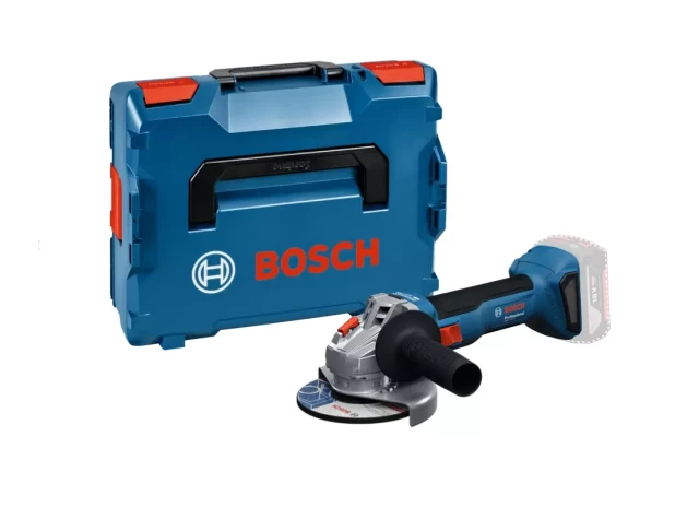 Akum. Leņķa slīpmašīna GWS 18V-8 125mm 800W L-Boxx b/a un ladētāja BOSCH 06019N9001