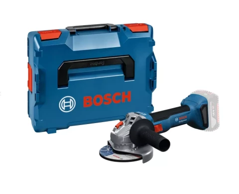 Akum. Leņķa slīpmašīna GWS 18V-8 125mm 800W L-Boxx b/a un ladētāja BOSCH 06019N9001