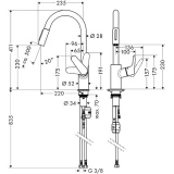 Hansgrohe Focus 240 maisītājs virtuves, hroms HG31815000