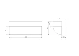 vertical elbow plastic, 220x55mm, 90*