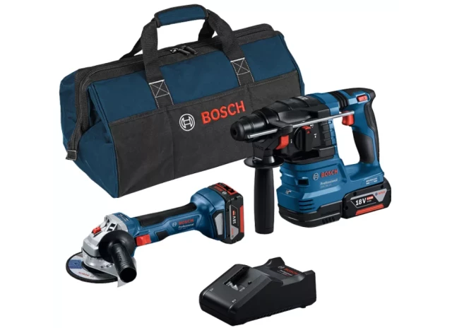 Набор инструментов - Перфоратор GBH 18V-22 + Угловая шлифмашина GWS 18V-7 + 2 аккум. по 4,0 А·ч + зарядное устройство 0615A50037