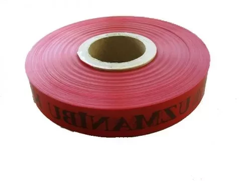 Brīdinājuma lente sarkana  uzmanību kabelis 250mx40mm