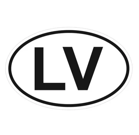 Uzlīme  ''LV'' 17.5x11.5cm  balta/melna