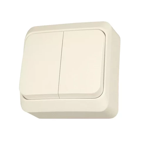 Выключатель 2-клавшный PRIMA, крем