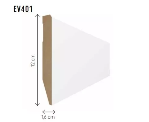 Grīdlīste MDF Evera 120 balta EV401 120x16x2400mm