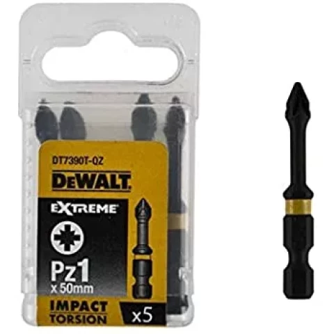 DeWALT EXTREME IMPACT TORSION uzgaļi PZ1, 50 mm, 5 gab/iep., DT7390T-QZ