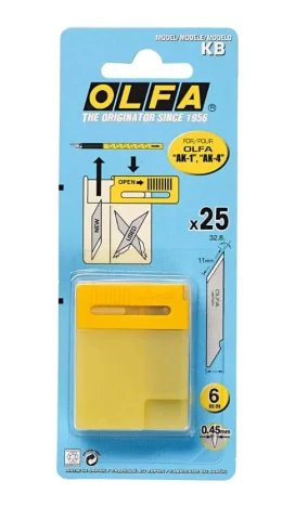 Naža asmeņi KB, 25 gab/iep, OLFA
