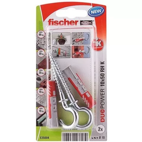 FISCHER Universāli divkomp.dībeļi ar āķi 10x50 RH K 2gab 61-35015B