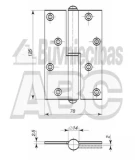 Hinge Kurzeme 125x78mm left