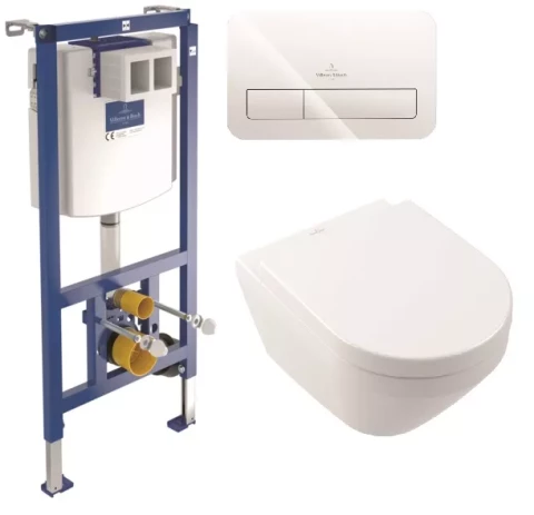 Villeroy & Boch komplekts Architectura TFe-piekar pods ar SC vāku, rāmis, balts tausti 4616D301
