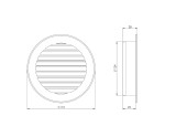 ventilation grille plastic, Ø125mm, brown