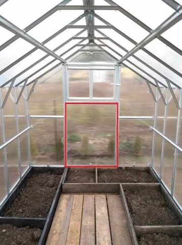 Additional doors for the greenhouse Klasika Bernard 960x1230mm, without coating