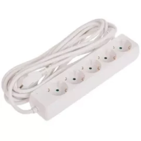 Pagarinātājs ar zemējumu 5 kontaktligzdas 1,5m 3x1mm2