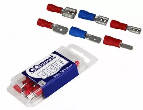 Kabeļu uzgalis lokanajam vadam plakana ligzda 0.5-1.5mm2 0.8-x6.35mm