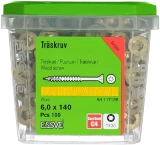 Skrūve kokam ESSDRIVE 6.0x140mm ārdarbiem CS 100gab/iep., ESSVE 137136