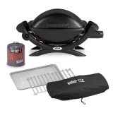 Weber Газовый гриль Q 1000, melns+pārvalks 7117+reste6563+panna6561