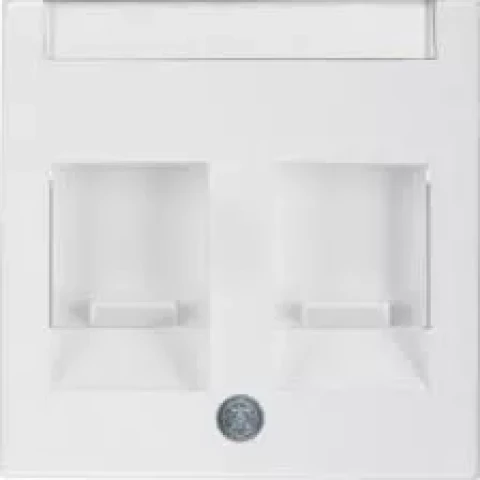 BERKER GLOSSY S1 POLARBALTS centra plāksne 2xRJ