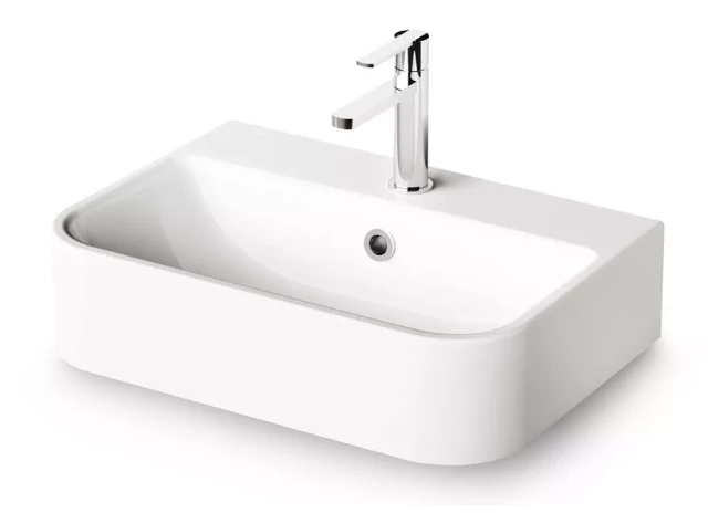 Каменная мойка SAMBA 55 545x375 мм с кронштейнами, белая