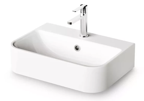 Stone sink SAMBA 55 545x375mm with brackets white