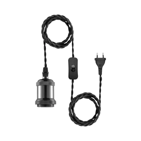 Кабель для светильника с выключателем 2.5м черный