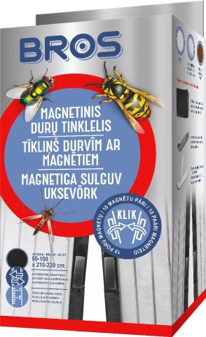 Bros черная сетка для двери с магнитом 100x220см