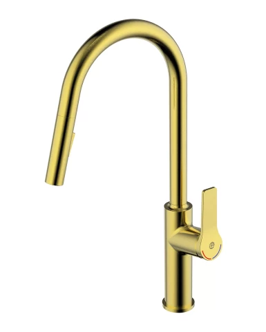 Kitchen faucet Epic - Pull out Brushed brass, with pull out handshower, Gustavsberg
