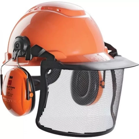 Aizsargķivere ar austiņām un vizieri Forestry helmet set H-700 H700NOR51V4G, 3M