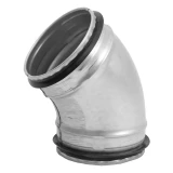 колено металлическое, 45*- Ø125mm с резинками, прессованная