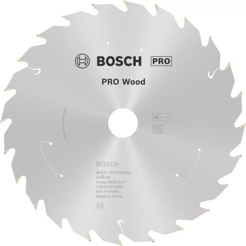 Bosch circular saw blade for wood 165x1.5/1x20 T24 Bosch 2608837685