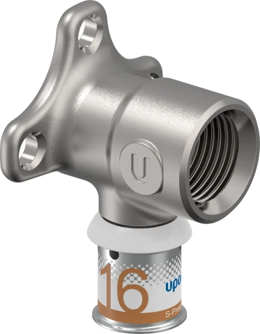1070639 Uponor press wall elbow with plate 16X1/2" female thread