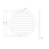 решетка металлическая, Ø125mm, кор