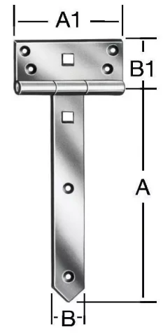 T-hinges 200x33mm Steel/ZN