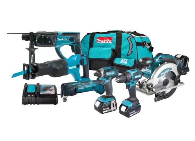 Akum. Instrumentu komplekts DLX6135TX1, DDF490+DTD152+DHR202+DTM51+DJR186+DSS610+3x5.0AH+lād.+soma