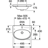 GB izlietne NAUTIC 5556 560x430mm balta, 55569901 Gustavsberg