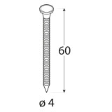 Enkurnaglas 4.0x60mm,  1.0kg/iep