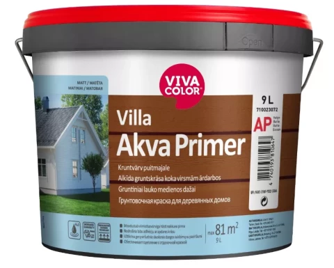 Vivacolor Villa Akva Primer Base AP 9L Acrylic primer for wooden surfaces in exterior applications