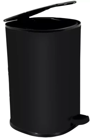 Waste basket FLORTIS 5l, SOFT CLOSE lid, matte black, Duschy 988-20