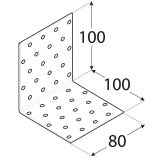 Stūra leņķis  100x100x80x2.0 mm