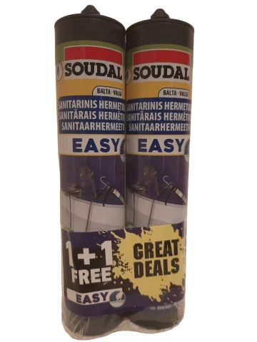 Soudal Easy Sanitary white 290ml Sanitary sealant white 1+1