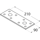 Montāžas plāksne  210x90x2.5 mm