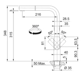 Franke ūdens maisītājs Mythos ar izv.uzgali, nerūs.tērauds 115.0547.853