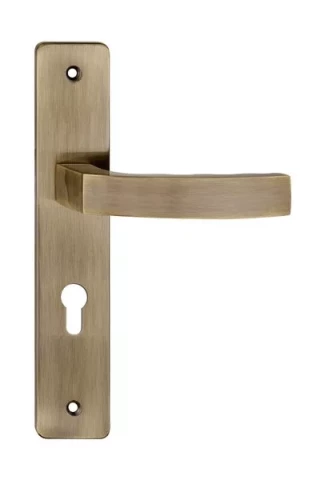 Door handle Mondo, 72 mm, for cylinder lock, patina color