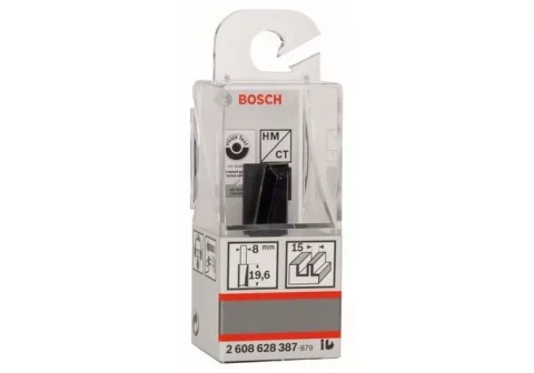 2 608 628 387 Прямая пазовая фреза твердосплавная Bosch D15 x L20 x S8 мм