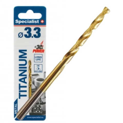 Drill for metal titanium 3.3 mm, 1 pc, Specialist +